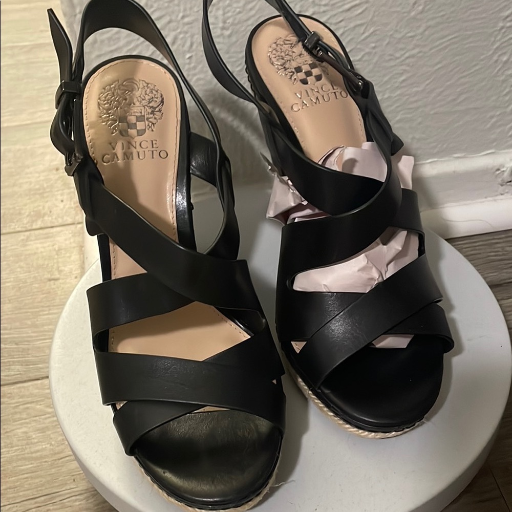 Vince Camuto Black Strappy Sandals